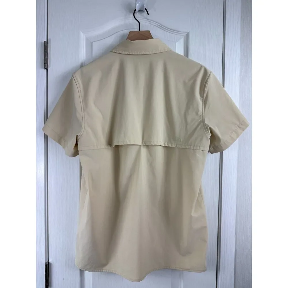 The North Face Sniktau Sun Shirt Mens M Beige UPF 40+ FlashDry Hiking Outdoor